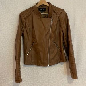 Mandee brown pleather jacket